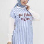 10476 PUANE İKİ İPLİK KUMAŞ YAZI BASKILI VE ÇİZGİLİ SWEATSHIRT-EKRU