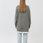 10613  Modal Kumaş Arma ve Fermuar Detaylı Sweatshirt-Gri