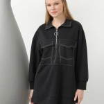 20602 Puane Modal Kumaş Cep Detaylı Takım-SİYAH