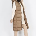 3023 Jessica Kumaş Cepli Dolum Şişme Yelek-CAMEL