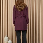 10741 Puane Taş Detaylı Paraşüt Kumaş Trenç Gömlek-MOR