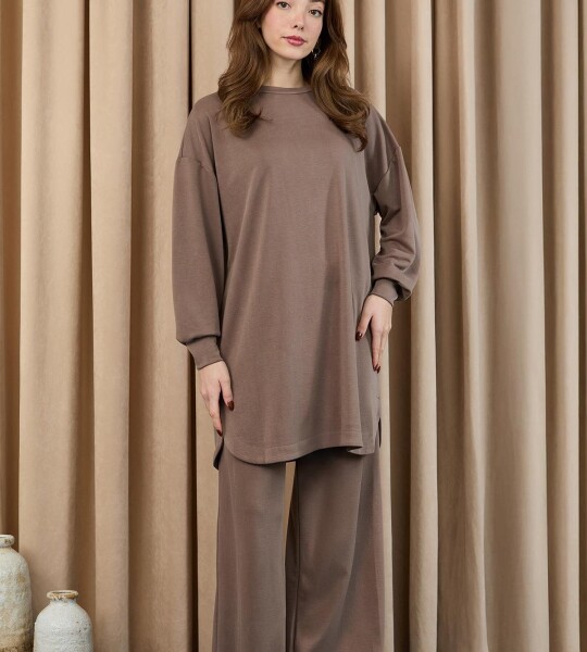 14405 Puane Oversize Basic Takım-BEJ