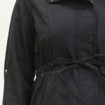 9003 Bondit Kumaş Kısa Boy Trençkot-Lacivert