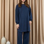 14405 Puane Oversize Basic Takım-LACİVERT