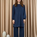 14405 Puane Oversize Basic Takım-LACİVERT