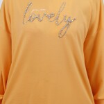 30031 Önü Taş Detaylı 2 İplik Kumaş Sweatshirt