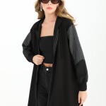 15172  PUANE İKİ İPLİK KUMAŞ KETEN GARNİLİ KAP- SİYAH