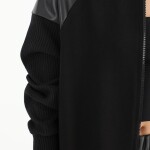 15178 PUANE İKİ İPLİK KUMAŞ DERİ GARNİLİ KAP-SİYAH