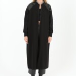 15178 PUANE İKİ İPLİK KUMAŞ DERİ GARNİLİ KAP-SİYAH