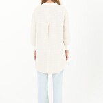 10559 PUANE İKİ İPLİK KUMAŞ KOLLARI VE ARKASI ÖRGÜLÜ SWEATSHIRT-EKRU