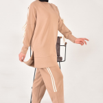 20606 Modal kumaş kol detaylı tesettür ikili takım-TAŞ